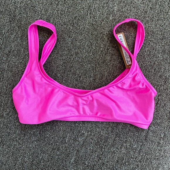 NWT Skims Scoop Neck Bikini Tank Top Size Small Pink Taffy - Picture 1 of 4